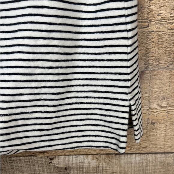 Tory Burch Striped Bateau Neck Short Sleeve Embroidered Beading Top SZ Small - Picture 3 of 9